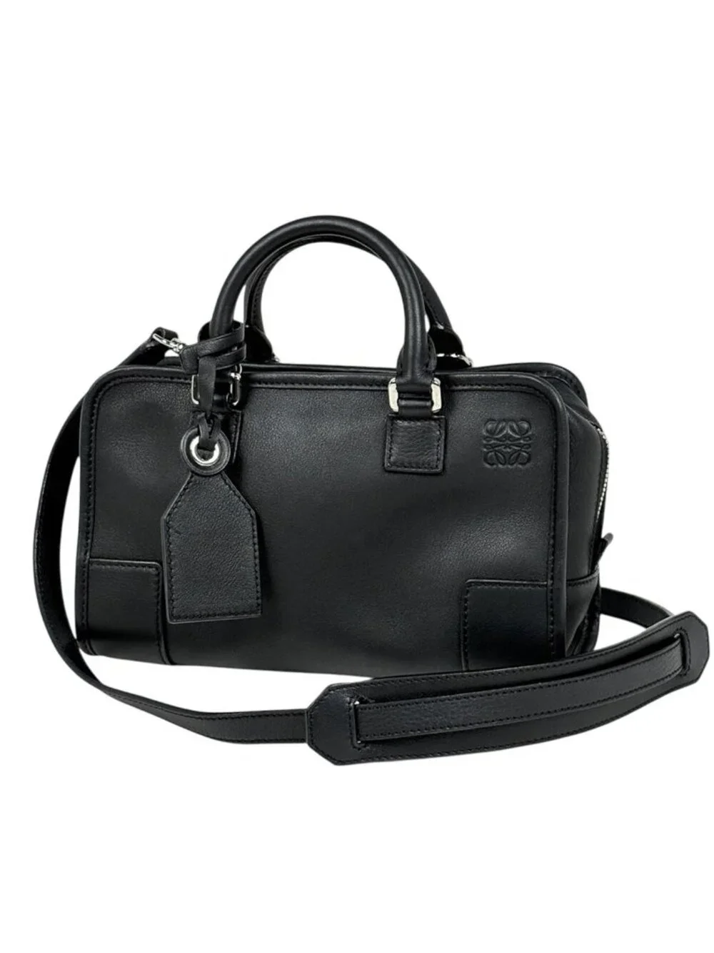 Loewe Amazona 23 Shoulder Bag 2-Way Anagram Leather Black